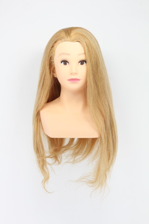 三美作品用人體模型22英寸整假髮100%人毛褐色金髮女子