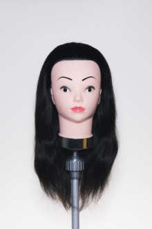 Sammi practice mannequin 22 inches wide wig 80% human hair + 20% artificial hair / black / women
