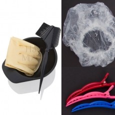 5 types of dyeing auxiliary set (Brush, Ball, Gloves, Hair cap, Crocodile pin 3) / Supplementary accessory collection